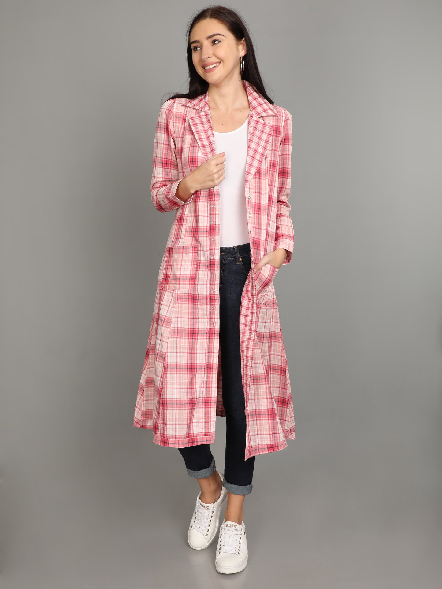 EDIRA Women's Reversible Plaid Jacket